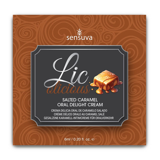 Пробник геля для мінету Sensuva Lic-o-licious Salted Caramel, оліїстий, без цукру