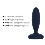 Анальна смарт-вібропробка з пульсацією Svakom Jordan Navy Blue, пульт ДК