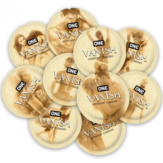 Набір презервативів ONE Vanish Hyperthin, 100 шт, ультратонкі, зі змазкою, паковання-тубус