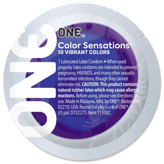Презерватив ONE Color Sensations Struck by ONE, 1 шт, лавандово-бузковий, гладенький, зі змазкою