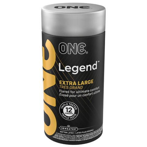 Презервативи ONE Legend XL, 12 шт, збільшений розмір, розширення на кінці, подарункове паковання-тубус