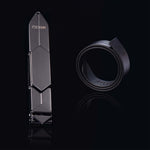 Регульована шльопалка LOCKINK Adjustable Slapper for Impact Play, чорна, натуральна шкіра