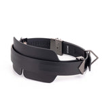 Маска на очі LOCKINK Blindfold Kit, чорна, натуральна шкіра, регульований обсяг