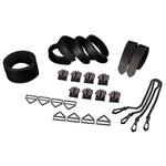Набір для бондажу LOCKINK 8-Bondage-Straps Restraint Set, чорний 8 ременів з натуральної шкіри