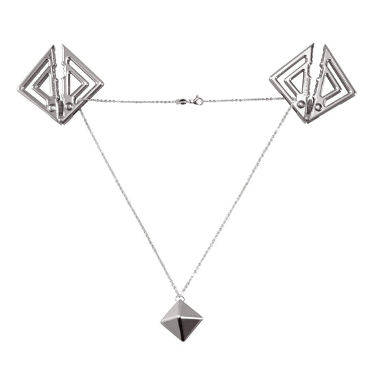 Затискачі для сосків з важкою підвіскою LOCKINK Adjustable Nipple Clamps with Heavy Pendant, під срібло