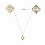 Затискачі для сосків з легкою підвіскою LOCKINK Adjustable Nipple Clamps with Light Pendant, золотисті