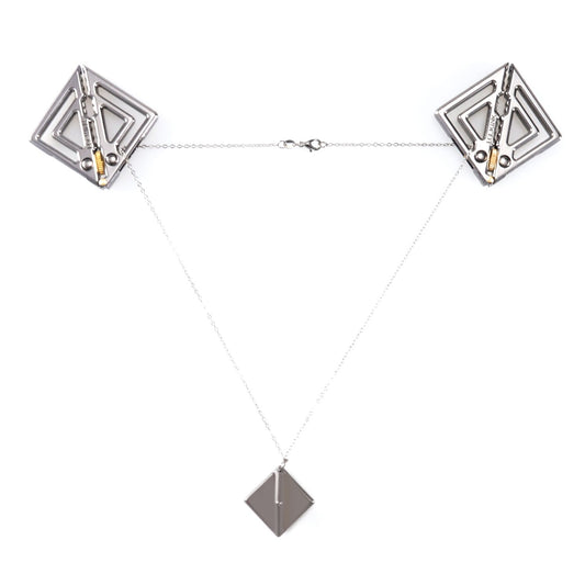 Затискачі для сосків з легкою підвіскою LOCKINK Adjustable Nipple Clamps with Light Pendant, сріблясті