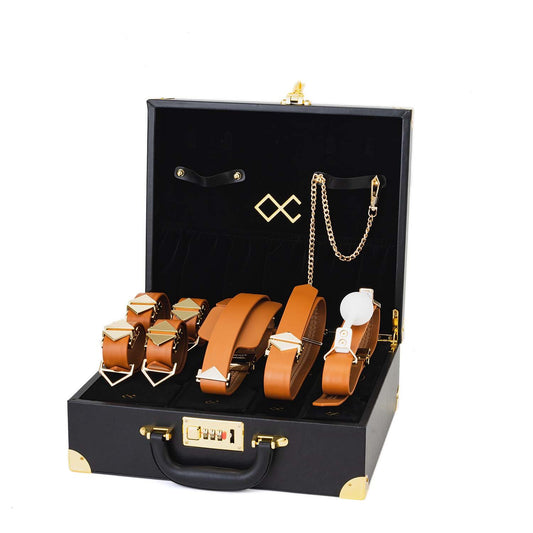 БДСМ-набір LOCKINK Moonlight Treasure Chest, коричневий, натуральна шкіра