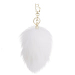 Металева анальна пробка — кролячий хвіст LOCKINK SEVANDA White Bunny-Tail Anal Pear-shape Plug