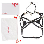 Портупея на грудь LOCKINK SEVANDA Queen Chest Harness with Removable Bra, чорна, зі знімними пестис
