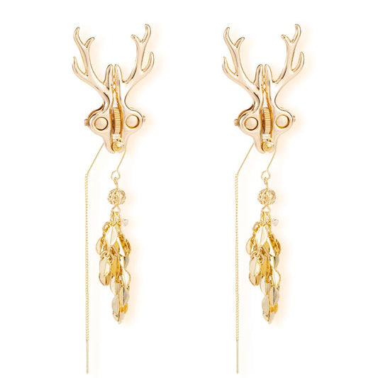 Затискачі для сосків LOCKINK SEVANDA Stag Adjustable Nipple Clamps, золотисті, зі знімними підвісками