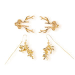 Затискачі для сосків LOCKINK SEVANDA Stag Adjustable Nipple Clamps, золотисті, зі знімними підвісками