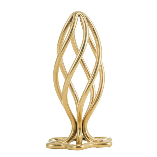 Металева анальна пробка LOCKINK SEVANDA Hollow Spiral Golden, S, золотиста, діаметр 2,6 см