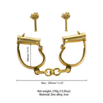 Наручники LOCKINK Love-slave Handcuffs, золотисті, металеві, у формі стремен