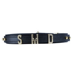 Нашийник LOCKINK Dark DIY Alphabet Collar, чорний, штучна шкіра, букви зі стразами