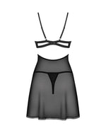 Бебі-дол Obsessive Nutris babydoll & thong, XL/2XL, імітація ліфа та спіднички, стрінги в комплекті