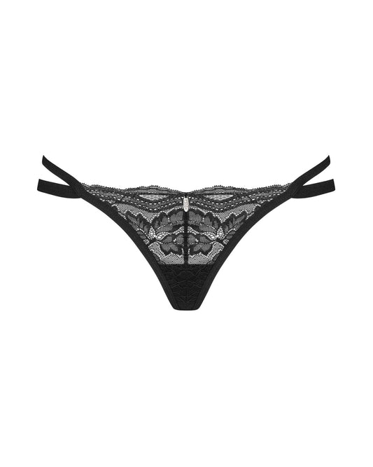 Трусики-стрінги Obsessive Nutris thong, M/L, мереживні, дуже м’які, з подвійними боковинками