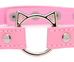 Чокер Master Series Kinky Kitty Ring Slim Choker - Pink