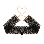 Мереживні наручники та комір Rosy Gold - Lace Cuffs and Collar - Black