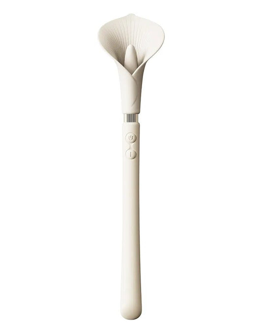 Розкішний вібромасажер Zalo – Calla Ivory White, двосторонній, 2 мотори