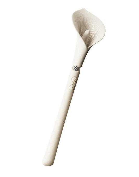 Розкішний вібромасажер Zalo – Calla Ivory White, двосторонній, 2 мотори