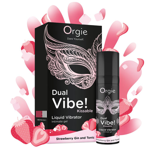 Рідкий вібратор Orgie Dual Vibe! Strawberry Gin & Tonic Kissable Liquid Vibrator
