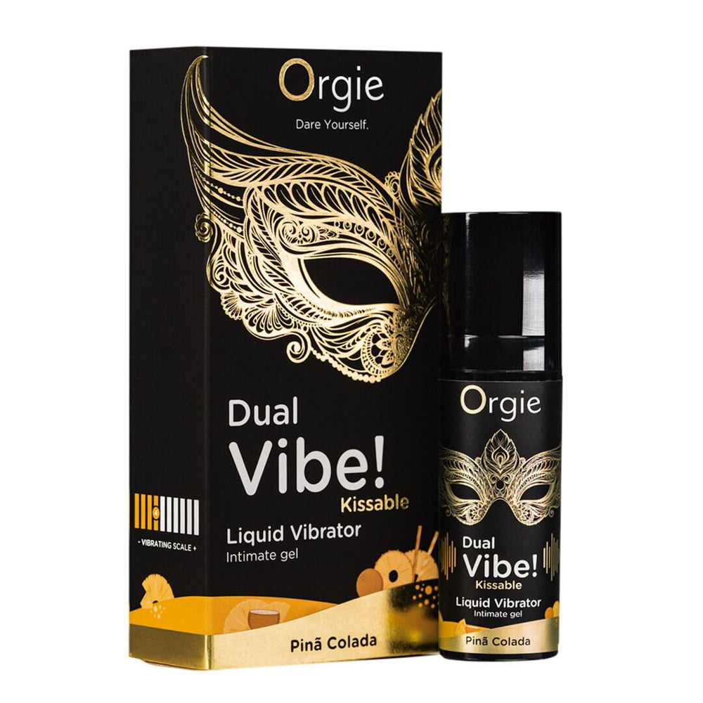 Рідкий вібратор Orgie Dual Vibe! Pina Colada Kissable Liquid Vibrator