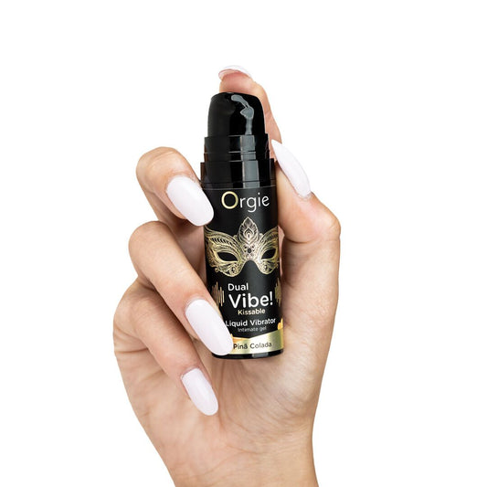 Рідкий вібратор Orgie Dual Vibe! Pina Colada Kissable Liquid Vibrator