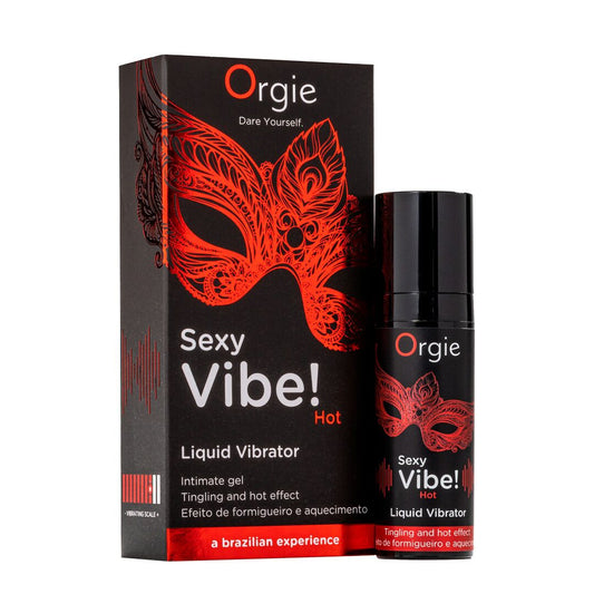 Рідкий вібратор Orgie Sexy Vibe! Hot,, зігрівальний, дуже потужний, зі смаком полуниці