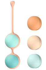 Вагінальні кульки Liebe Kewos — Peach/Mint, 5 кульок у комплекті, 15, 25, 35, 45 та 55 г
