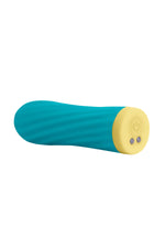 Віброкуля S Pleasures Bullets Twist & Shout Turquoise, бірюзова, ребриста поверхня, 10 режимів