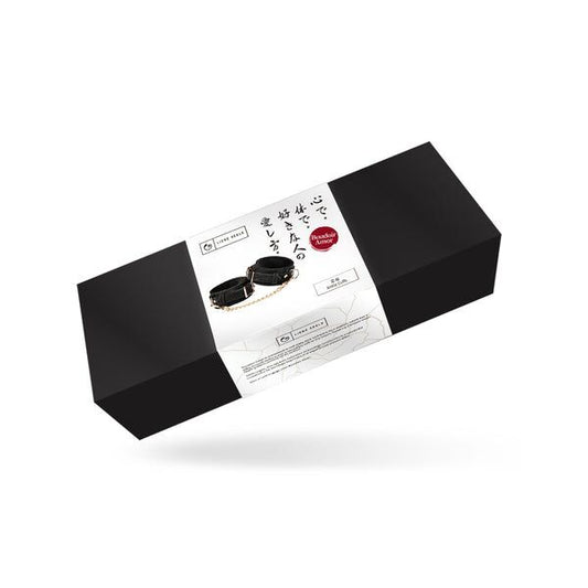 Поножі Liebe Seele Boudoir Amor Ankle Cuffs Black, знімний з’єднувальний ланцюжок