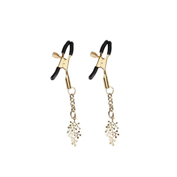 Затискачі для сосків з підвіскою Liebe Seele Rose Tree Nipple Clamps Gold