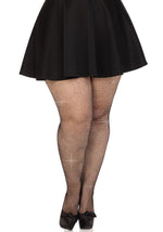 Колготки Leg Avenue Rhinestone micro net tights Plus size Black, дрібна сітка, стрази