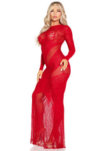 Сукня Leg Avenue Lace and Net Bodycon Gown One Size, Red