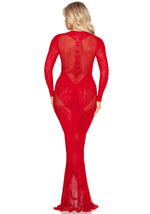 Сукня Leg Avenue Lace and Net Bodycon Gown One Size, Red