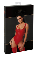 Боді Noir Handmade F352 Red powerwetlook body - XXL