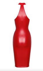 Сукня Noir Handmade F354 Red powerwetlook dress - L