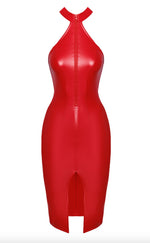 Сукня Noir Handmade F354 Red powerwetlook dress - M