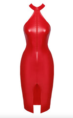Сукня Noir Handmade F354 Red powerwetlook dress - S