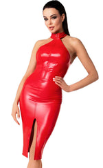 Сукня Noir Handmade F354 Red powerwetlook dress - XL