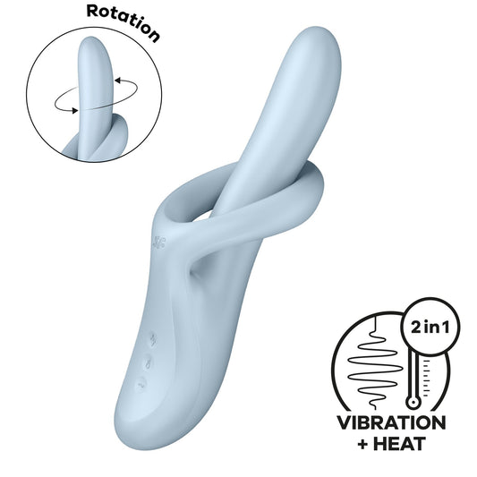 Вібратор з ротацією Satisfyer Heat Flex 4 Blue, підігрів до 39°C