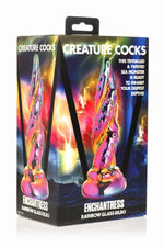 Фентезійний скляний фалоімітатор Creature Cocks Enchanting Rainbow Glass Dildo, 16 см