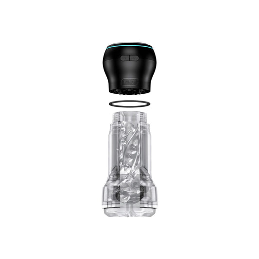 Мастурбатор Kiiroo Feel Pocket Crystal зі всмоктувальною інтерактивною насадкою PowerBlow Combo Set