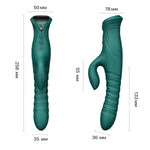 Смарт пульсатор-кролик з вібрацією Zalo Mose 2 Turquoise Green, підігрів до 42 °C, кристал Swarovski