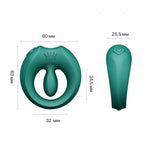 Ерекційне смарт-віброкільце Zalo Apis Turquoise Green, до 4 годин роботи, зарядний кейс