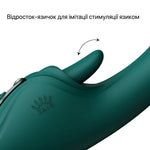Смарт-вібратор Zalo Ares Turquoise Green, підігрів, 3 мотори, язичок для клітора, стимуляція точки G
