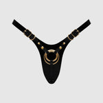 Трусики для страпона Strap-On-Me Leatherette Harness Fabulous - One Size - Black Glossy