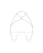 Прикраса на тіло Obsessive Lustique White harness bra S/M/L