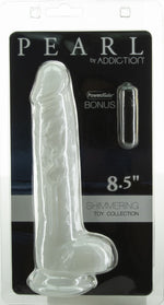 Фалоімітатор ADDICTION Pearl 8.5" Dildo with Balls, віброкуля в подарунок